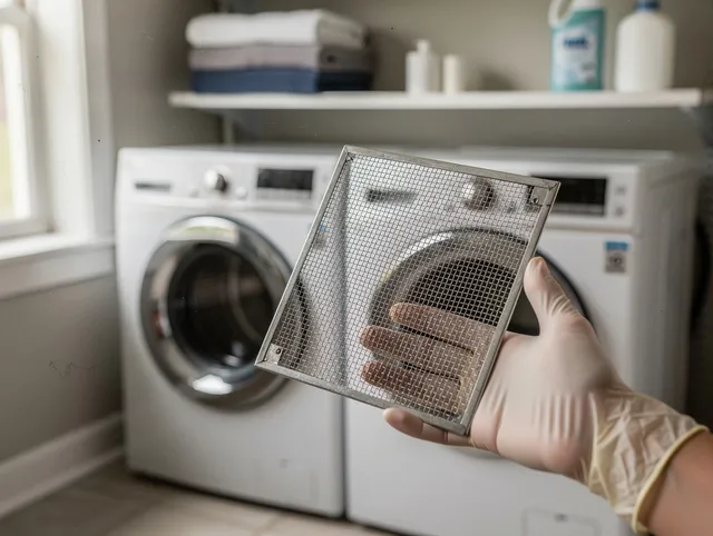 Longmeadow Dryer Vent Cleaning specialist performing detailed lint trap cleaning service in Longmeadow